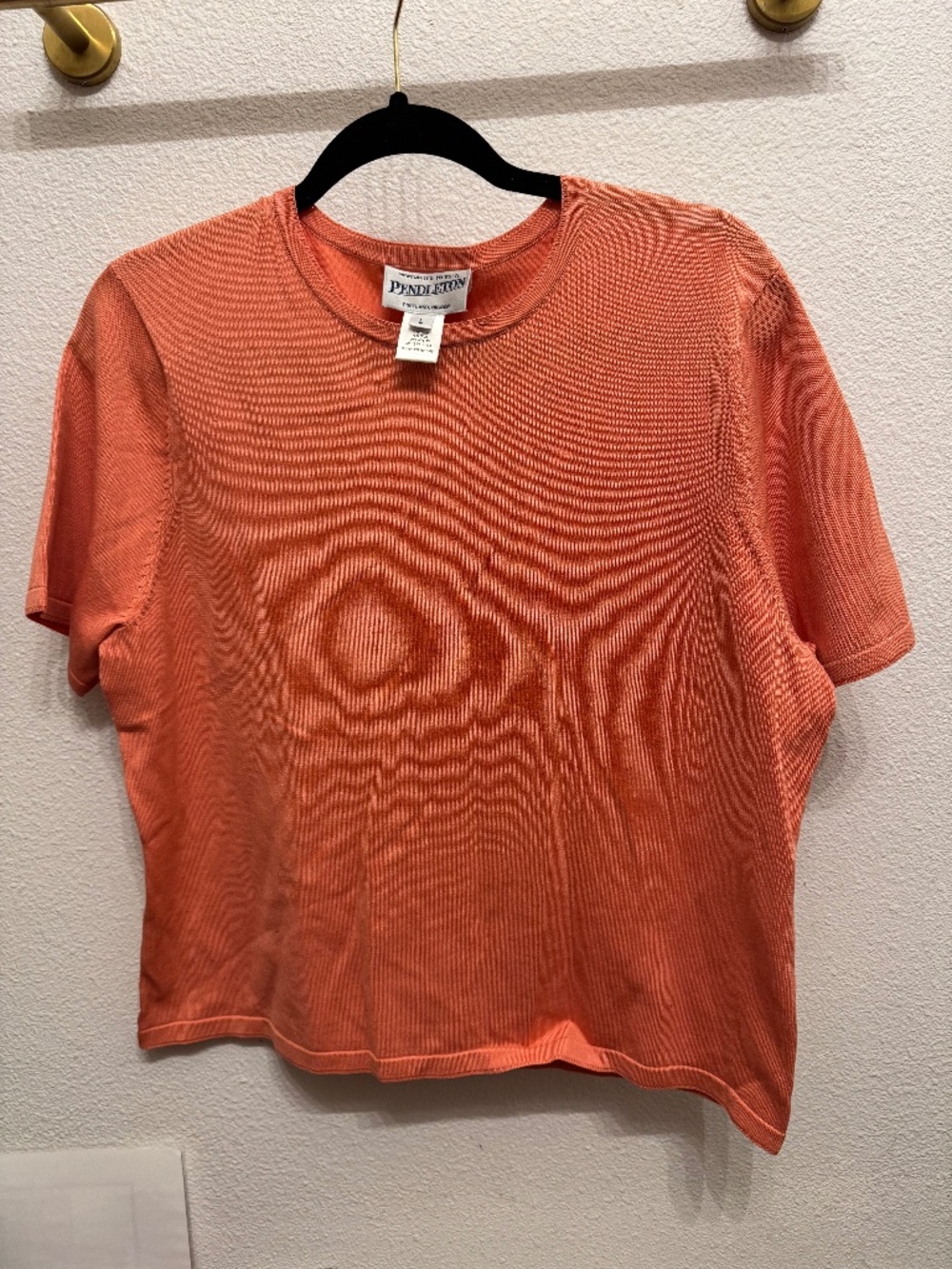Pendleton Large Coral Orange Knit Shirt